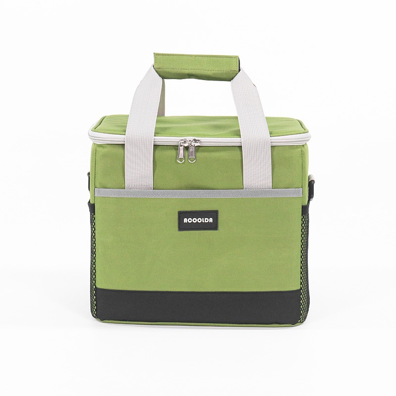 insulated cooler bag, cooler bag with mesh pockets, food delivery bag, multi-pocket thermal bag, customizable cooler tote, bulk order insulated bag, B2B thermal bag, leak-proof lunch bag
