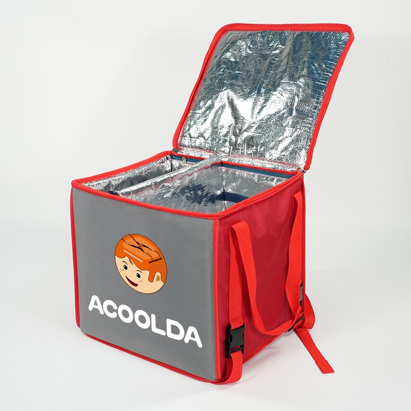 top-opening delivery bag, zipper closure food bag, insulated courier backpack, bike-mount delivery bag, thermal delivery box, rider delivery bag