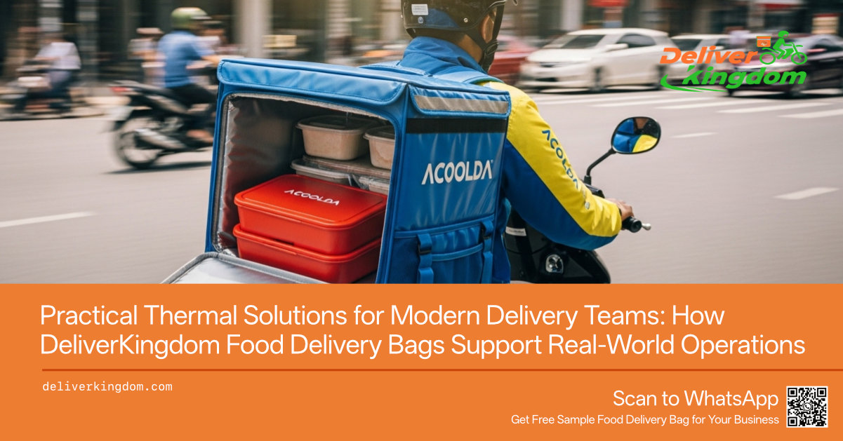 حلول حرارية عملية لفرق التوصيل الحديثة: كيف تدعم حقائب توصيل الطعام DeliverKingdom العمليات في العالم الحقيقي